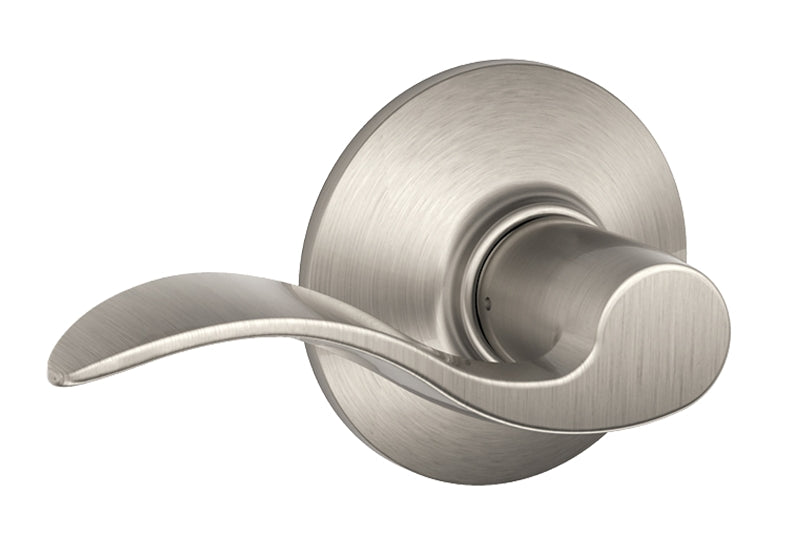 Schlage Sacramento Series F10VSAC619 Door Lever, Mechanical Lock, Satin Nickel, Lever Handle, Metal, Residential