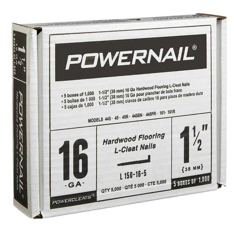 Powernail Powercleats L150165 Floor Nail, 1-1/2 in L, 16 ga, Steel