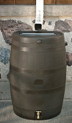 RTS 55100009005600 Rain Barrel, 50 gal Capacity, Plastic, Brown