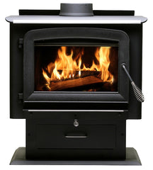 US STOVE Ashley Hearth Wood Stove AW2020E-P Pedestal Stove, 27 in W, 20-1/4 in D, 30.78 in H, 89000 Btu Heating