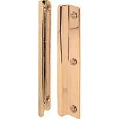 Defender Security U 9512 Entry Door Latch Shield, 6 in L, Steel, Brass