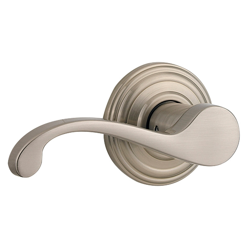 Kwikset Signature Series 720CHL 15 Passage Door Lever, Non-Locking Lock, Satin Nickel, Knob Handle, Zinc, Residential
