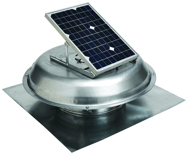 Master Flow Green Machine ERVSOLAR EcoSmart Roof Vent, 500 cfm Air, Steel, 2:12 to 12:12 Roof Pitch