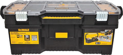DeWALT DWST24075 Tool Tote with Removable Organizer, 77 lb, Plastic, Black/Yellow, 1-Drawer, 15-Compartment