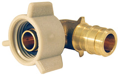 Apollo Valves ExpansionPEX Series EPXFE12S Swivel Pipe Elbow, 1/2 in, Barb x FNPT, 90 deg Angle, Brass, 200 psi Pressure