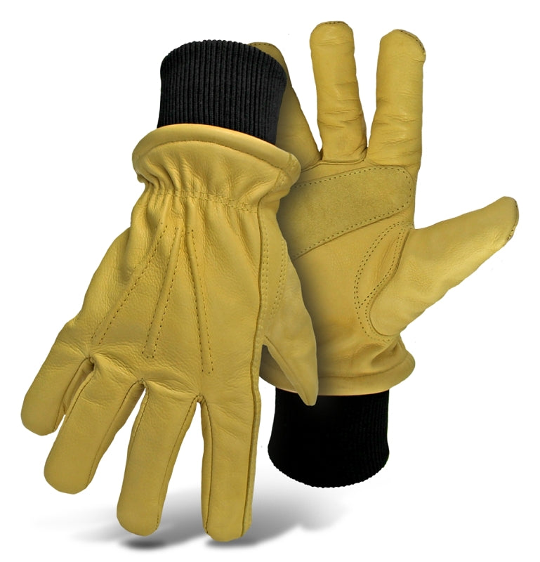 Boss 4190-XL Gloves, XL, Keystone Thumb, Knit Wrist Cuff, Cow Leather