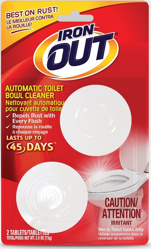 Iron Out C-AT12T Toilet Bowl Cleaner, 3.2 oz, Tablet, Pine, White