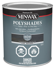 Minwax PolyShades CM6149944 Stain, Gloss, Aged Barrel, 1 qt