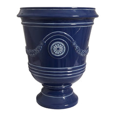 Southern Patio CMX-064725 Urn Planter, 15-1/2 in W, 15-1/2 in D, Resin, Navy