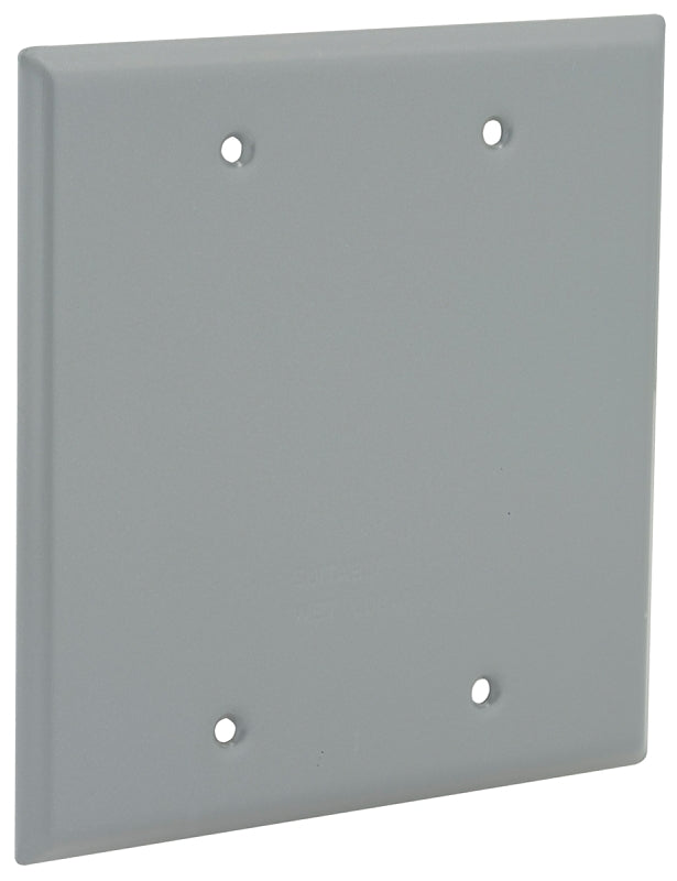 Hubbell 5175-0 Cover, 4-1/2 in L, 4-1/2 in W, Aluminum, Gray, Powder-Coated