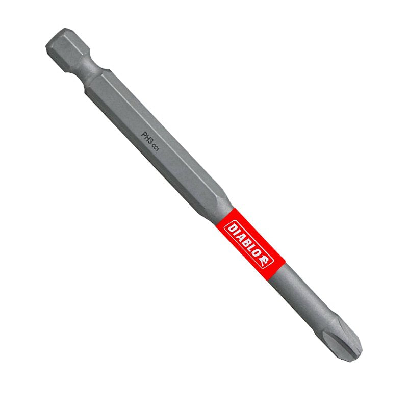 Diablo DPH335P2 Drive Bit, #3 Drive, Phillips Drive, 1/4 in Shank, Hex Shank, 3-1/2 in L