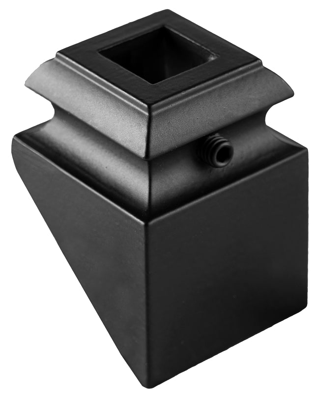 Nuvo Iron SQIAS Baluster Railing Decorative Shoe, Steel, Black, Matte/Powder-Coated