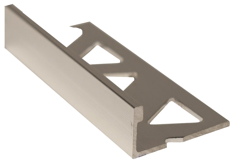 Shur-Trim ET2150BCL08 Flat Tile Edge, 8 ft L, 5/16 in W, Aluminum, Clear
