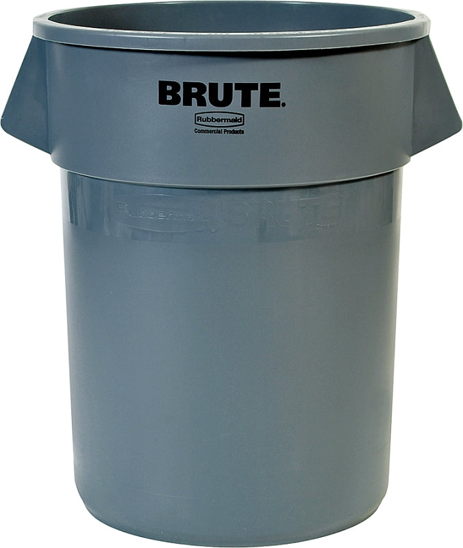 Rubbermaid 265500GRAY Trash Container, 55 gal Capacity, Linear Low-Density Polyethylene, Gray