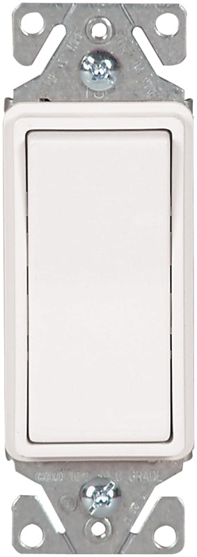 Eaton Wiring Devices 7500 7511W-BOX Rocker Switch, 15 A, 120/277 V, SPST, Lead Wire Terminal, White