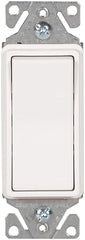 Eaton Wiring Devices 7500 7511W-BOX Rocker Switch, 15 A, 120/277 V, SPST, Lead Wire Terminal, White