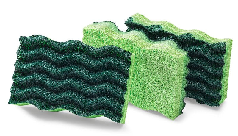 Libman 1077 Sponge, 4-1/2 in L, 3 in W, 1 in Thick, Green