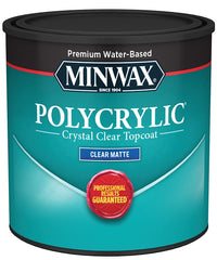 Minwax Polycrylic 222224444 Protective Finish, Matte, Liquid, 0.5 pt