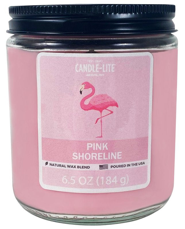 Candle-Lite 46031271 Jar Candle, 6.5 oz Candle, Pink Shoreline Fragrance