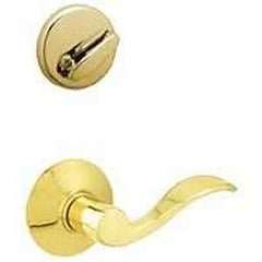 Schlage F59ACC605RH Trim Interior Accent, Grade 1 Grade, Mechanical Lock, Metal, Bright Brass, Lever Handle, Residential