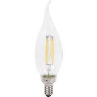 Sylvania 40791 Natural LED Bulb, Decorative, 350 Lumens, 4 W, B10 Bent Tip Lamp, 40 W Equivalent, E12 Lamp Base, Clear