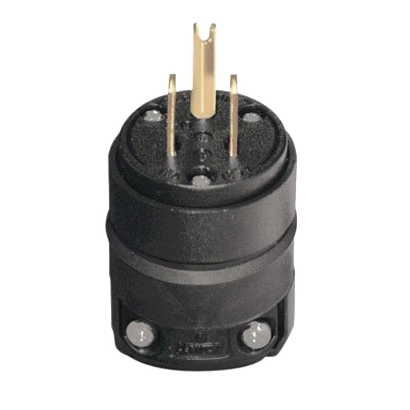 Leviton 000-515PR-000 Electrical Plug, 2 -Pole, 15 A, 125 V, NEMA: NEMA 5-15P, Black