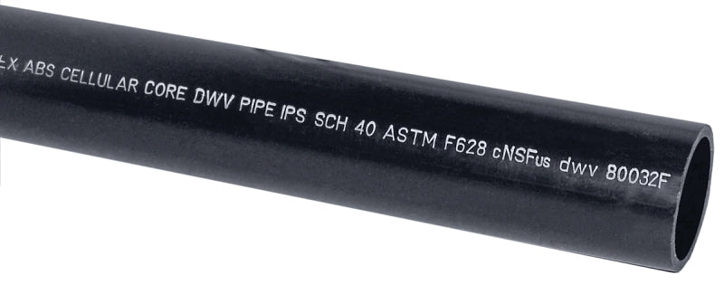 JM EAGLE 27433 Cellular Core Pipe Plain, 3 in, 20 ft L, Black