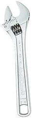 CHANNELLOCK WIDEAZZ Series 804 Adjustable Wrench, 4-1/2 in OAL, 0.51 in Jaw, Steel, Chrome, Plain-Grip Handle