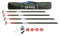 Zipwall ZP4 Dust Barrier Pole, Spring-Loaded, 10 ft L, Stainless Steel