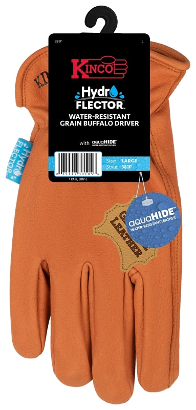 Kinco 381P-M Gloves, M, Keystone Thumb, Elastic Cuff, Buffalo Leather