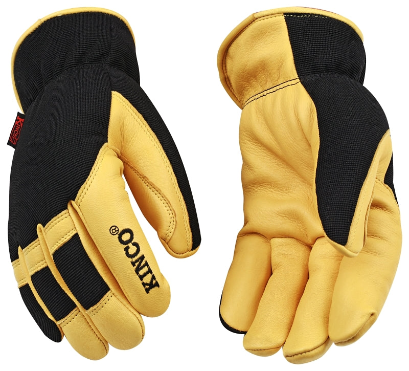 KincoPro 101HK-L Safety Gloves, Men's, L, Wing Thumb, Shirred Elastic Wrist Cuff, Polyester/Spandex Back, Gold