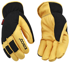 KincoPro 101HK-M Safety Gloves, Men's, M, Wing Thumb, Shirred Elastic Wrist Cuff, Polyester/Spandex Back, Gold
