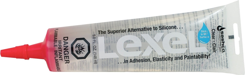 Lexel 13063 Sealant, Clear, 1 week Curing, 0 to 120 deg F, 5 oz Squeeze Tube