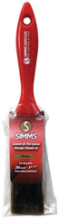 Simms 1300-30 Paint Brush, 1-1/4 in W, Flat Brush, 2-1/4 in L Bristle, Polyester Bristle