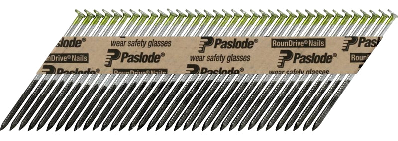 Paslode 650387 Framing Nail, 3 in L, Steel, Hot-Dipped Galvanized, Full Round Head, Ring Shank