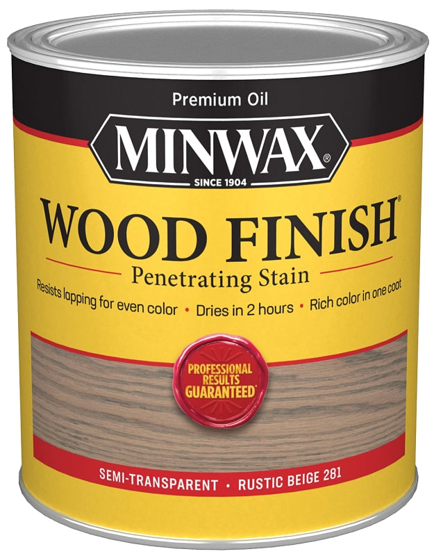 Minwax 701004444 Interior Wood Stain, Rustic Beige, Liquid, 1 qt