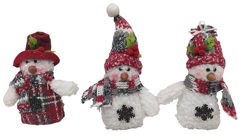 Hometown Holidays Plush Snowman Toy, Assorted, 6 in