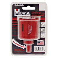 Morse MHSA Series MHSA12C Hole Saw, 3/4 in Dia, 1-15/16 in D Cutting, 3/8 in Arbor, 4/6 TPI, Bi-Metal Cutting Edge