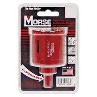 Morse MHSA Series MHSA56C Hole Saw, 3-1/2 in Dia, 1-15/16 in D Cutting, 3/8 in Arbor, 4/6 TPI, Bi-Metal Cutting Edge