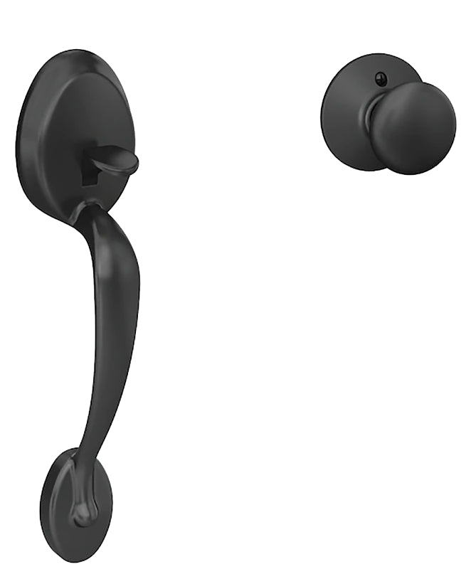 Schlage FE285 G PLY 622 Combination Lockset, Mechanical Lock, Handleset Grip with Knob Handle, Round Design, Matte Black