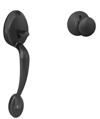Schlage FE285 G PLY 622 Combination Lockset, Mechanical Lock, Handleset Grip with Knob Handle, Round Design, Matte Black