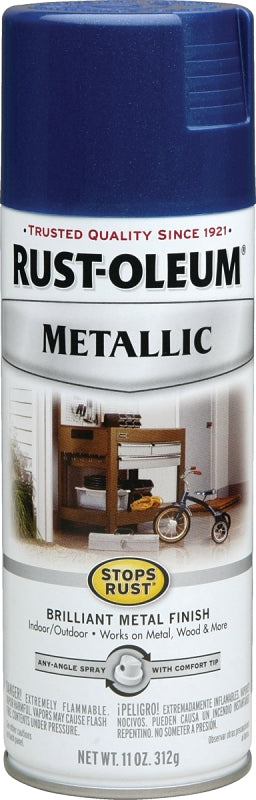 Stops Rust 7251830 Rust Preventative Spray Paint, Metallic, Cobalt Blue, 11 oz, Can