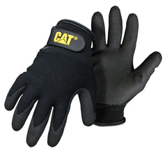 Cat CAT017414J String Knit Gloves, Jumbo, Hook-and-Loop Cuff, Nitrile/Nylon, Black