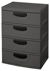 Sterilite 01743V01 Drawer Unit, 4-Drawer, Plastic, 25-5/8 in OAW, 35-3/4 in OAH, 19-1/4 in OAD