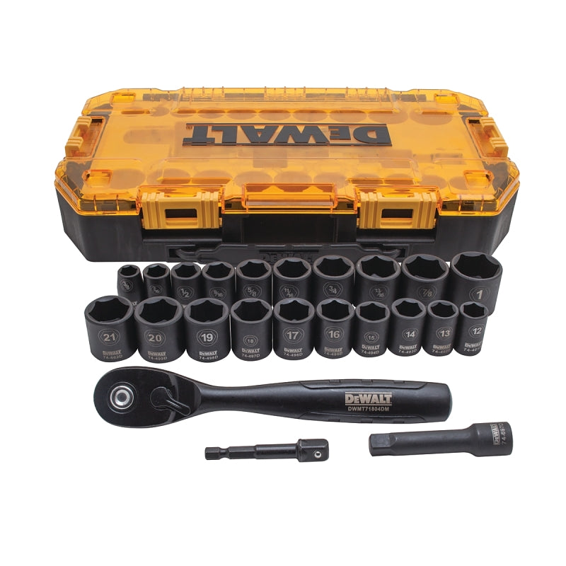 DeWALT DWMT74738 Socket Set, CR-440 Steel, Black Oxide, Specifications: 3/8 in Drive Size