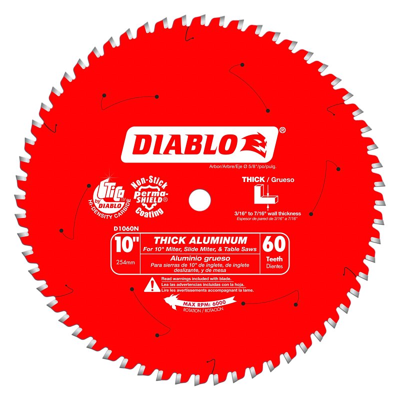 BLADE SAW 60T F/ALUMINUM 10IN