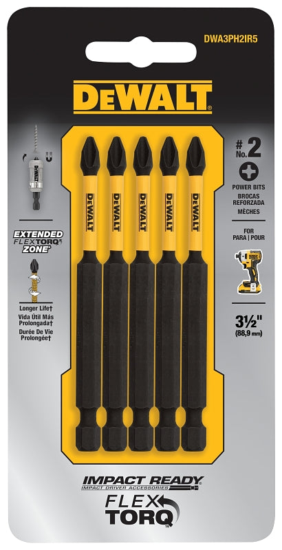 DeWALT DWA3PH2IR5 Screwdriver Bit, #2 Drive, Phillips Drive, 1/4 in Shank, Hex Shank, 3-1/2 in L