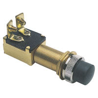 Calterm 45110 Starter Switch, 15 A, 12 VDC, SPST, Screw Terminal, Brass Housing Material, Black/Brown