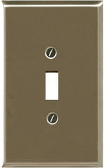 Atron Traditional Series 2167TBN Wallplate, 4-3/4 in L, 3 in W, 1-Gang, Metal, Satin Nickel