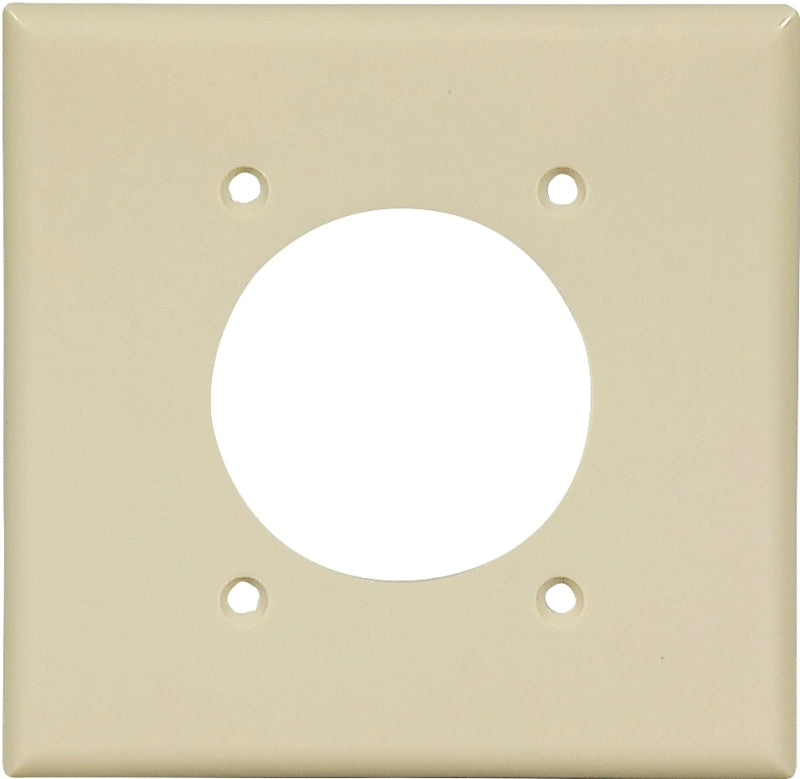Eaton Wiring Devices 2168V-BOX Power Outlet Wallplate, 4-1/2 in L, 4-9/16 in W, 2 -Gang, Thermoset, Ivory